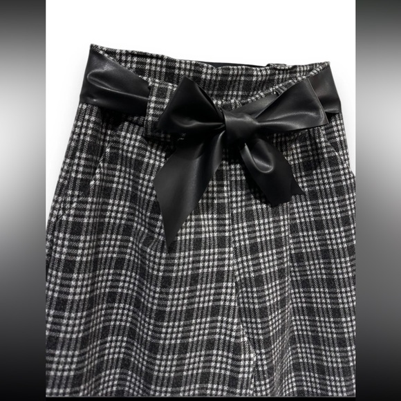 MADE IN ITALY PLAID WIDE LEG PANTS - Picture 2 of 3